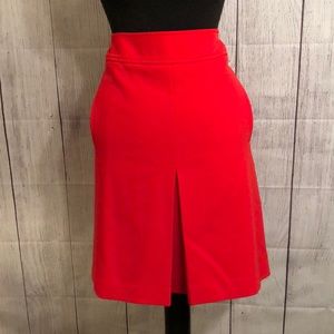 Ann Taylor Loft Red Front Pleated Skirt